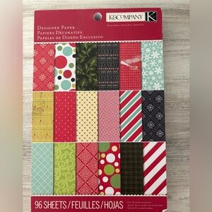 K & Company Designer Paper Pack - Red, Green, White Holiday Patterns